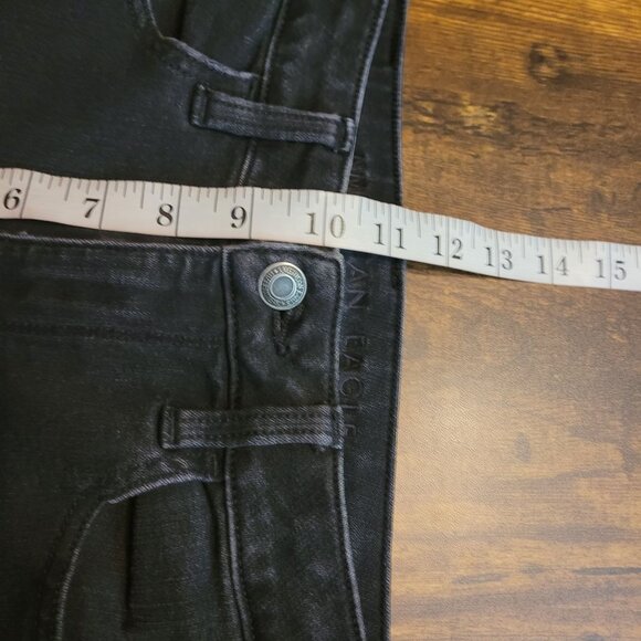 American Eagle Jeans 8 S Super Hi Rise Jegging 360 Next Level Stretch Black - Picture 9 of 12